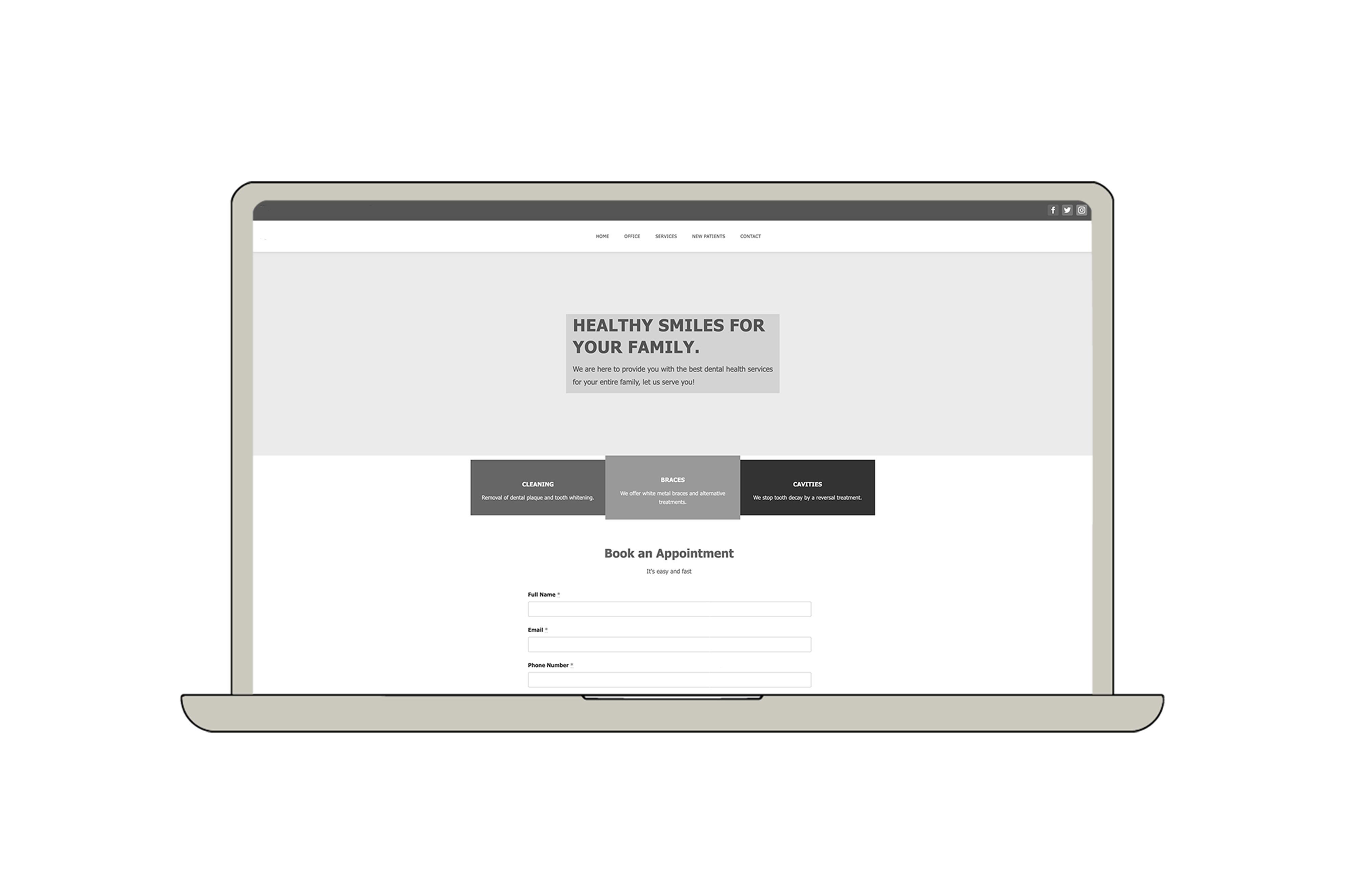 Dental wellness website - landing page